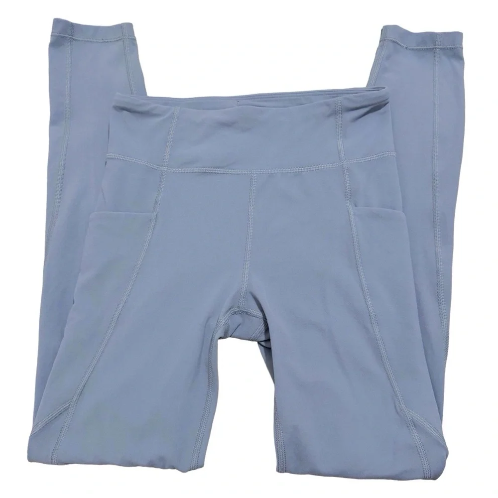 Athleta Girl High Rise Stash Your Treasures Tight in Minimalistic Green Blue 12